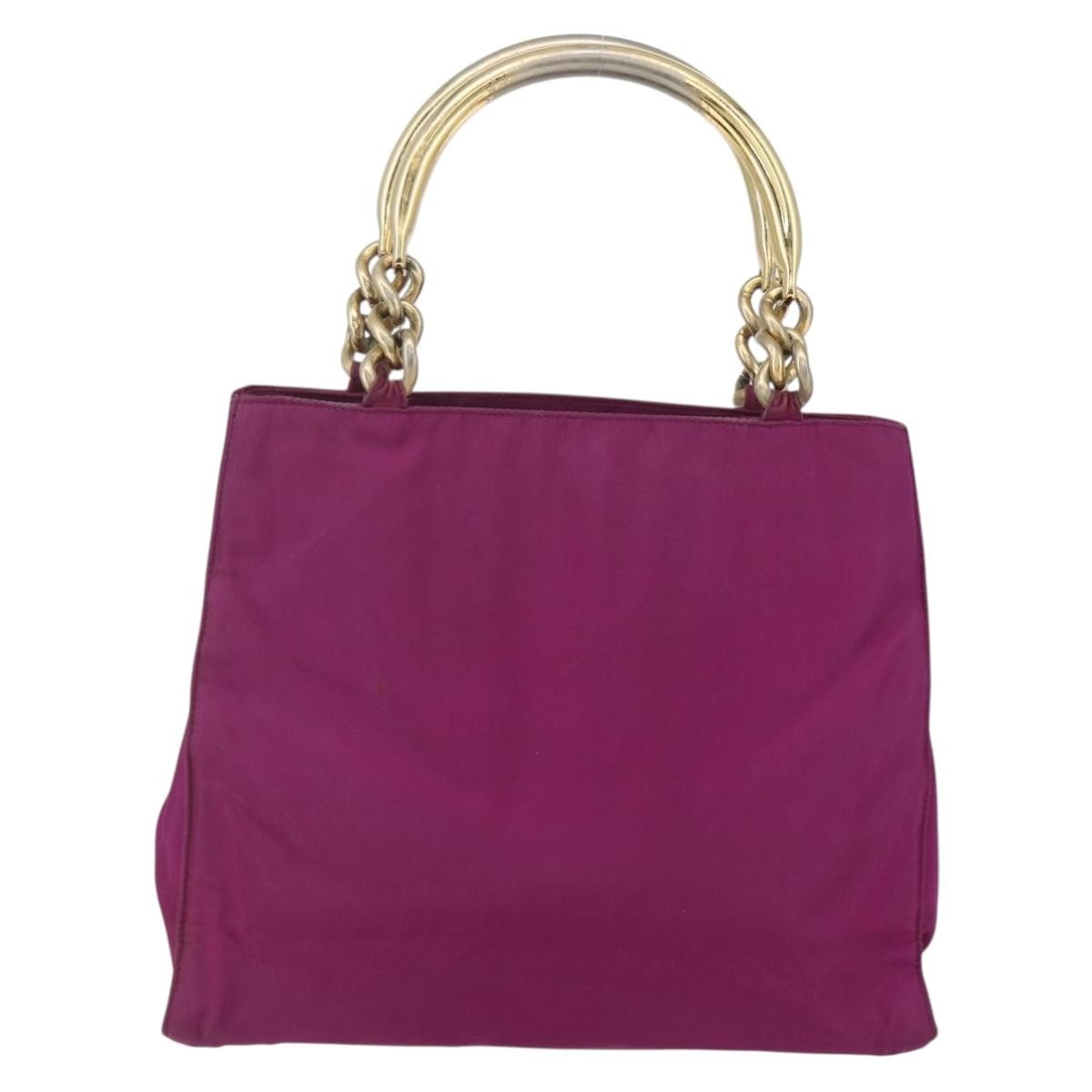 Prada Metal Handles Tote Tessuto, PURPLE, NYLON, Handbag