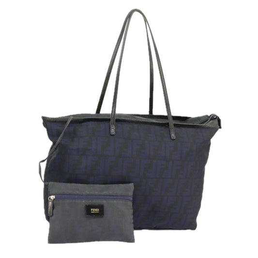 Fendi Zucca Tote bag FF motif, Navy, Canvas, Tote Bag