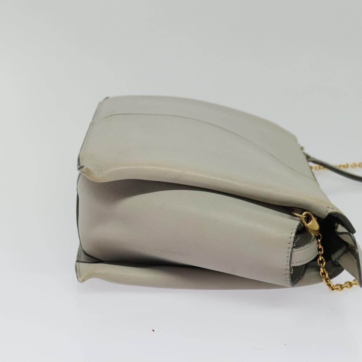 Celine Tri-Fold Clutch on Chain Smooth Leather, GRAY, LEATHER, Shoulder bag