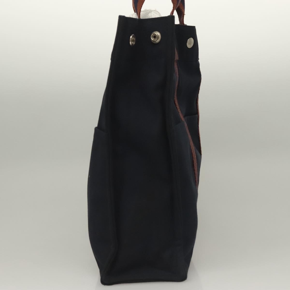 Hermes Fourre Tout Tote Canvas, NAVY, CANVAS, Tote bag