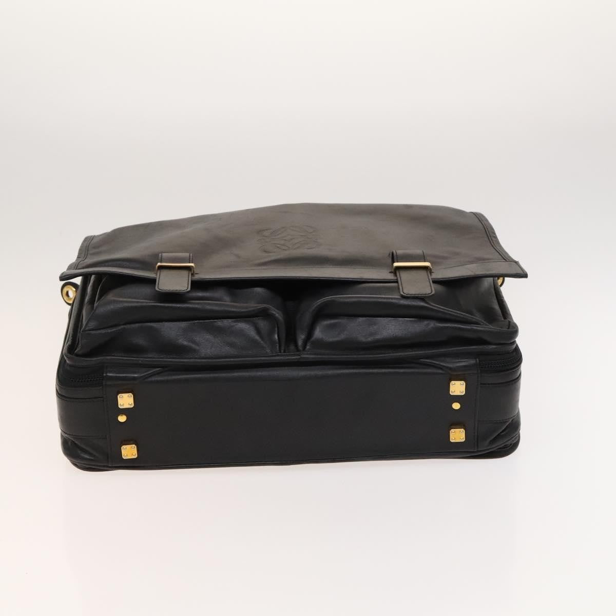 Loewe Anagram Business Leather, BLACK, LEATHER, Briefcase