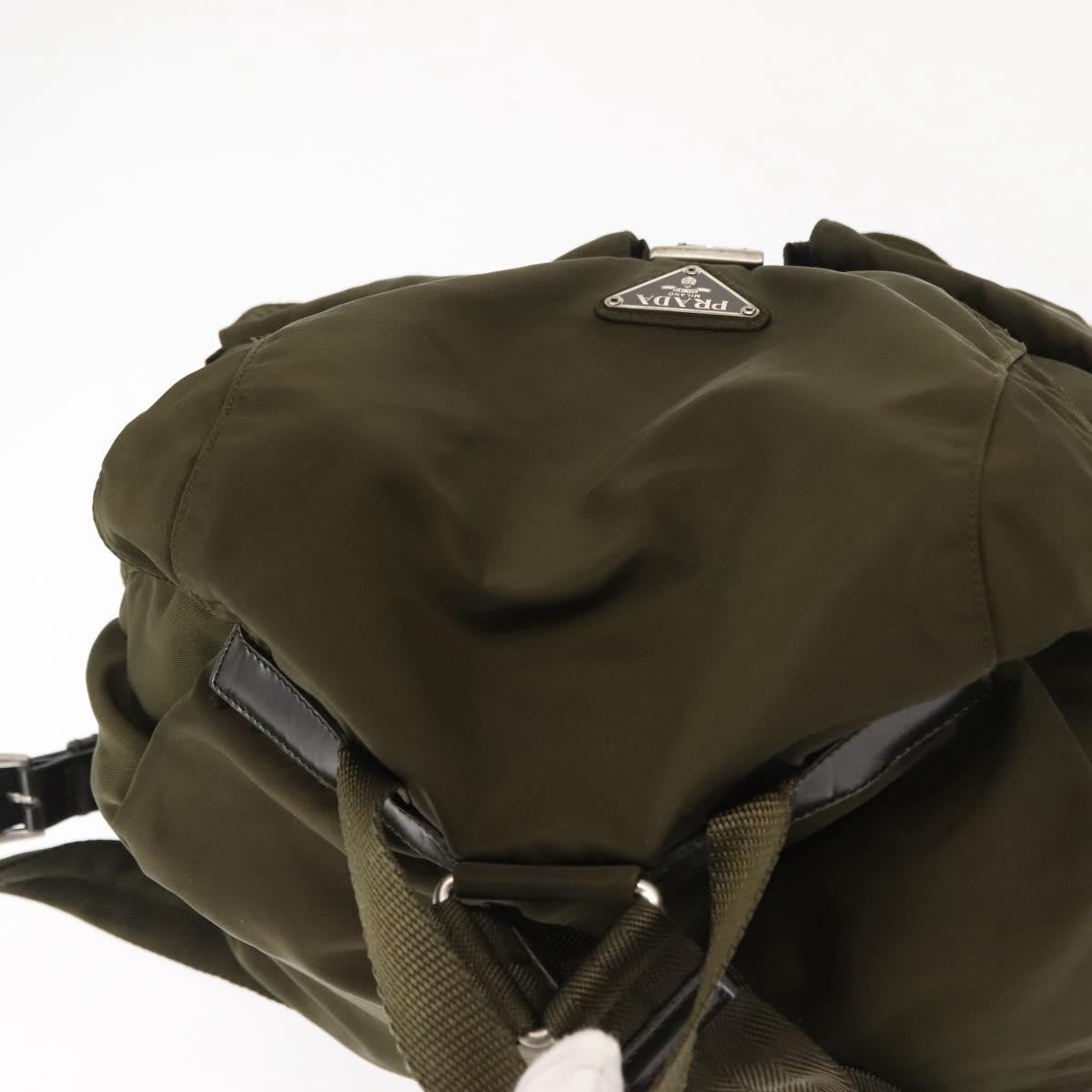 Prada Double Front Pocket Backpack Tessuto, KHAKI, NYLON, Backpack