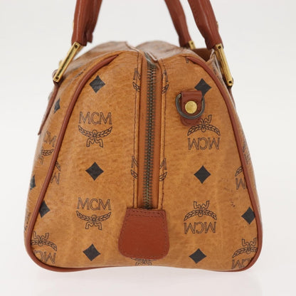 MCM Visetos logogramme Handbag Canvas and Leather, BROWN, PVC, Handbag