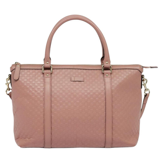 Gucci Margaux Tote (Outlet) Microguccissima Leather, PINK, LEATHER, Tote bag