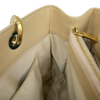 Chanel Grand Shopping Tote Quilted Calfskin, BEIGE, CALFSKIN, Shoulder bag