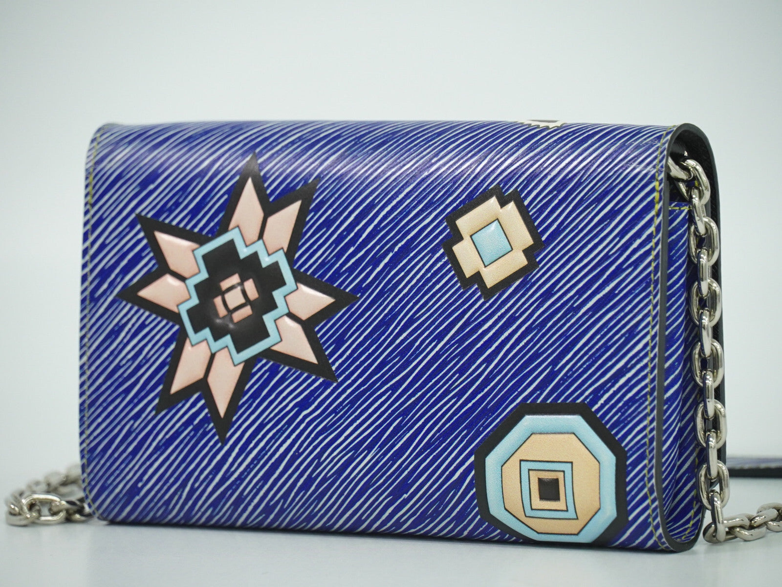 Louis Vuitton Twist Chain Wallet Epi Leather, BLUE, DENIM_JEANS, Shoulder bag