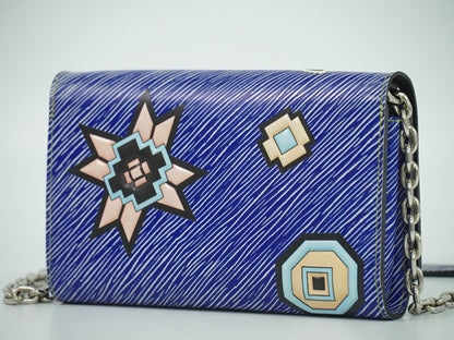 Louis Vuitton Twist Chain Wallet Epi Leather, BLUE, DENIM_JEANS, Shoulder bag