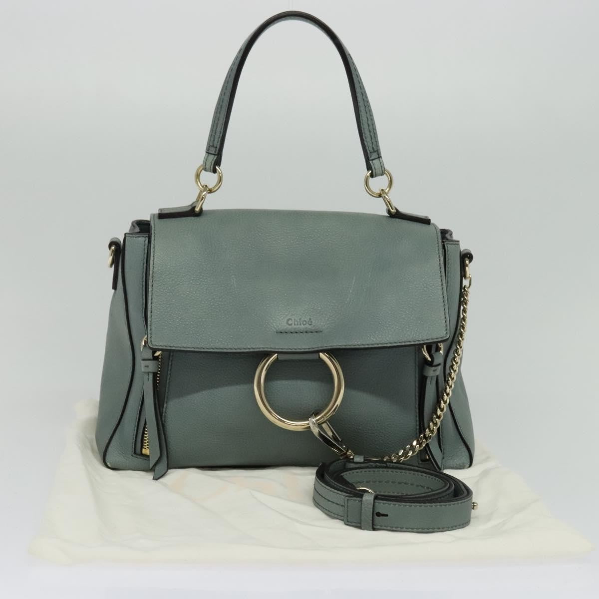 Chloe Faye Day Bag Leather, GREEN, LEATHER, Handbag