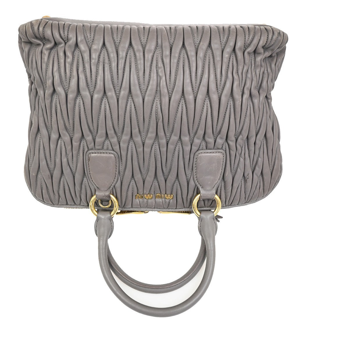 Miu Miu Madras Bowler Bag Matelasse Leather, Purple, Leather, Handbag
