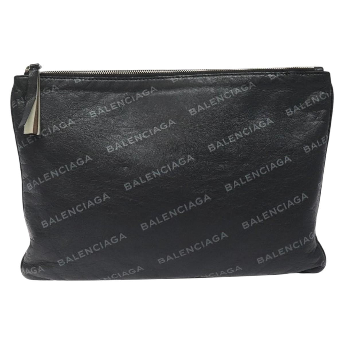 Balenciaga Explorer Pouch Leather, BLACK, LEATHER, Clutche & pouche