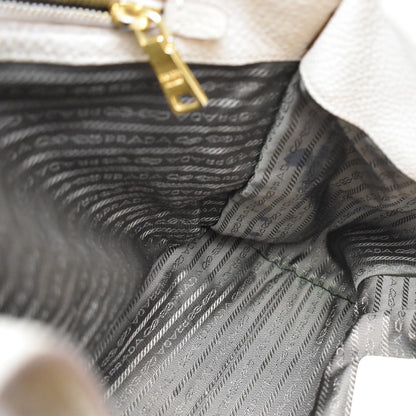 Prada Twin Shopping Tote Vitello Daino, BEIGE, LEATHER, Handbag