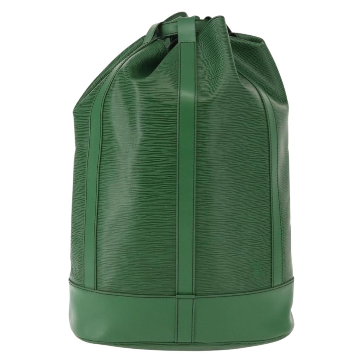 Louis Vuitton Randonnee Backpack Epi Leather, GREEN, LEATHER, Shoulder bag