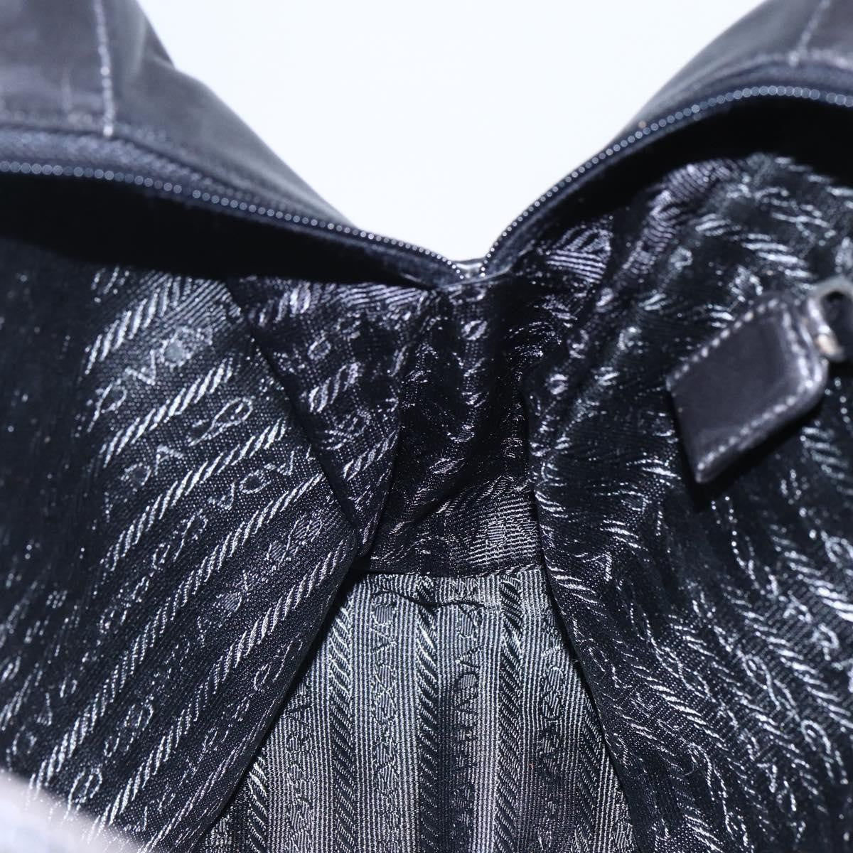 Prada Vintage Shoulder Bag Leather, BLACK, LEATHER, Shoulder bag