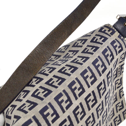 Fendi Mamma Baguette Zucca canvas, NAVY, CANVAS, Shoulder bag