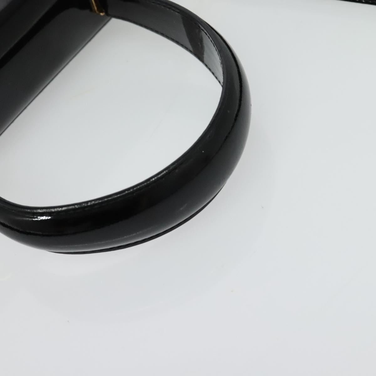 Salvatore Ferragamo Gancini Convertible Top Handle Bag Patent Leather, BLACK, PATENT_LEATHER, Handbag