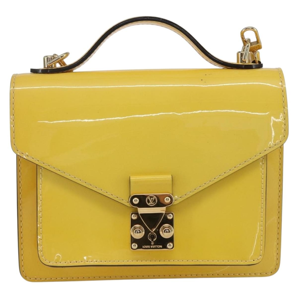 Louis Vuitton Monceau Handbag Vernis, Yellow, Patent Leather, Handbag