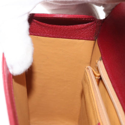 Gucci Vintage Bamboo Handle Bag Leather, RED, LEATHER, Handbag