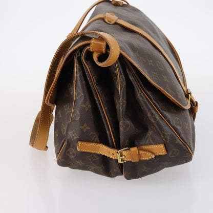 Louis Vuitton Saumur Handbag Monogram Canvas, BROWN, CANVAS, Handbag