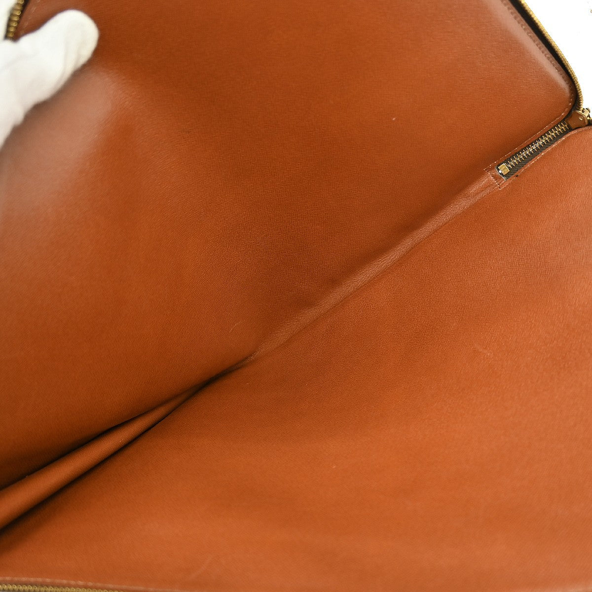 Louis Vuitton Poche Documents Monogram Canvas, BROWN, CANVAS, Clutche & pouche