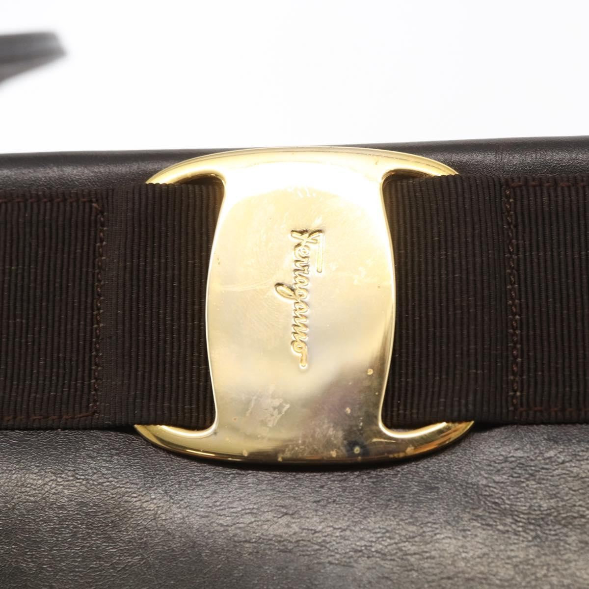 Salvatore Ferragamo Vala Shoulder Bag Leather, BROWN, LEATHER, Shoulder bag