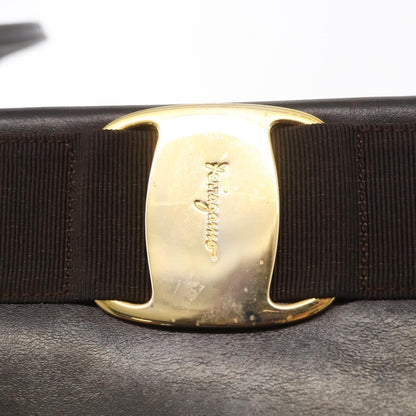 Salvatore Ferragamo Vala Shoulder Bag Leather, BROWN, LEATHER, Shoulder bag