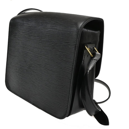 Louis Vuitton Cartouchiere Handbag Epi Leather, BLACK, LEATHER, Shoulder bag