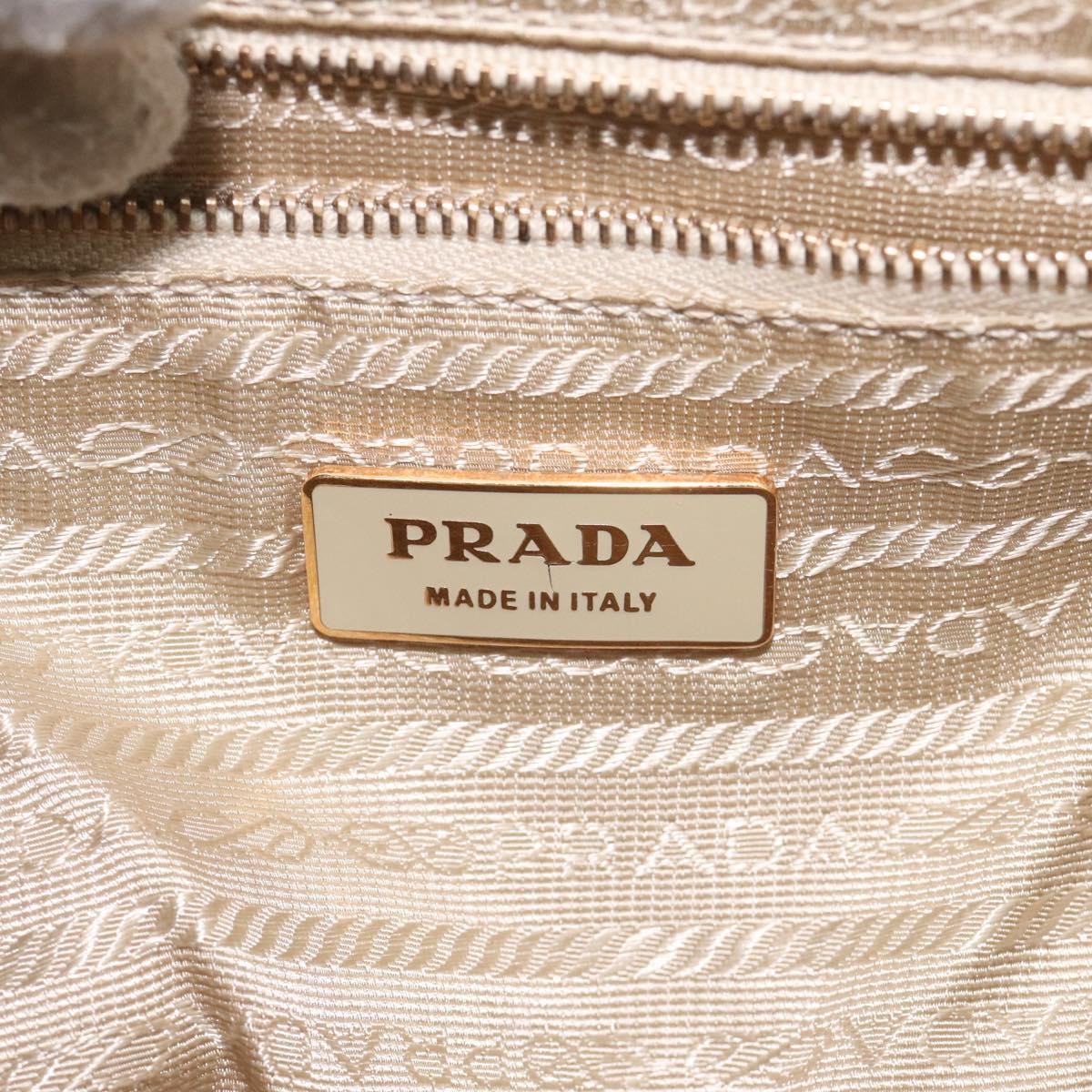 Prada Vintage Zip Handbag Tessuto, BEIGE, NYLON, Handbag