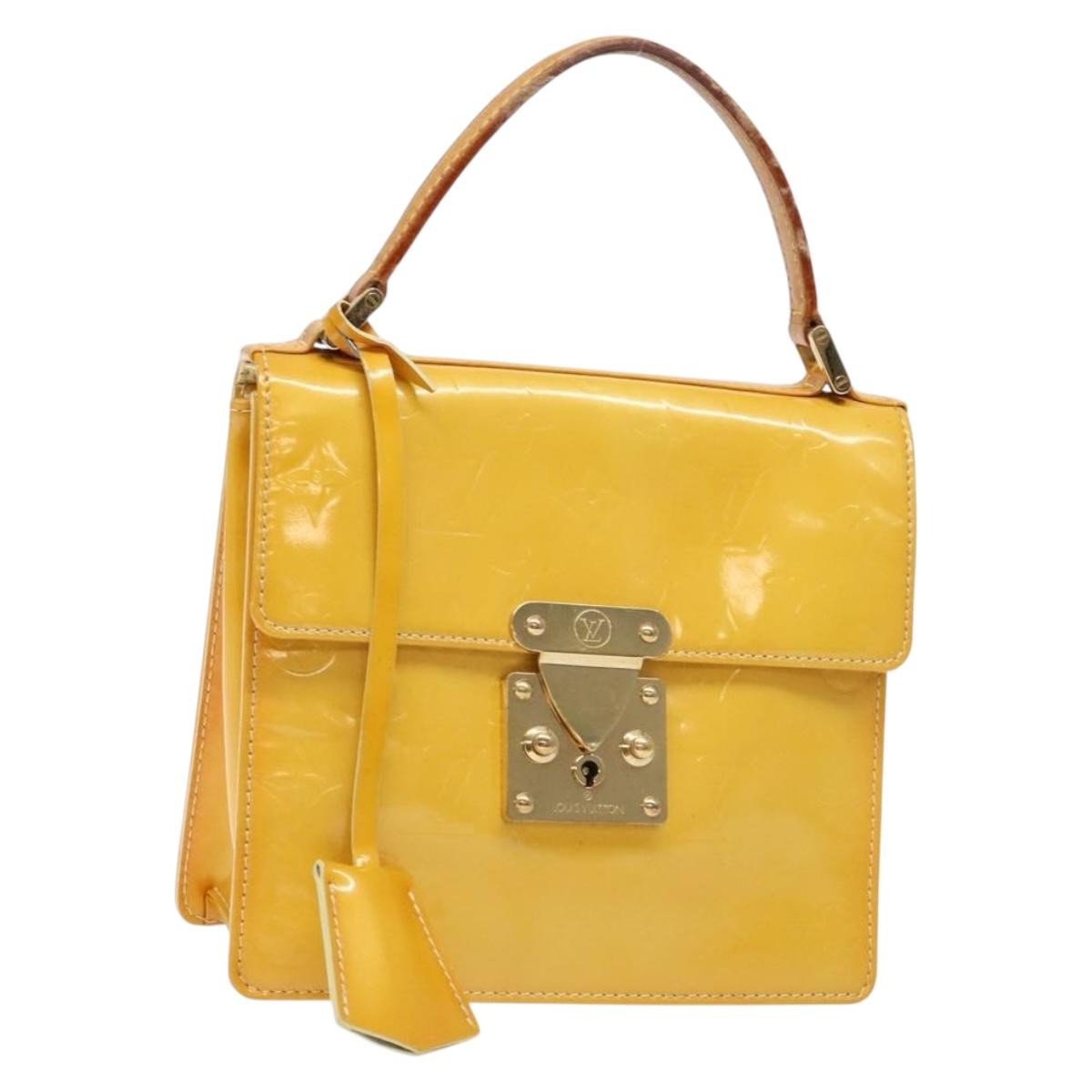 Louis Vuitton Spring Street Handbag Monogram Vernis, YELLOW, PATENT_LEATHER, Handbag