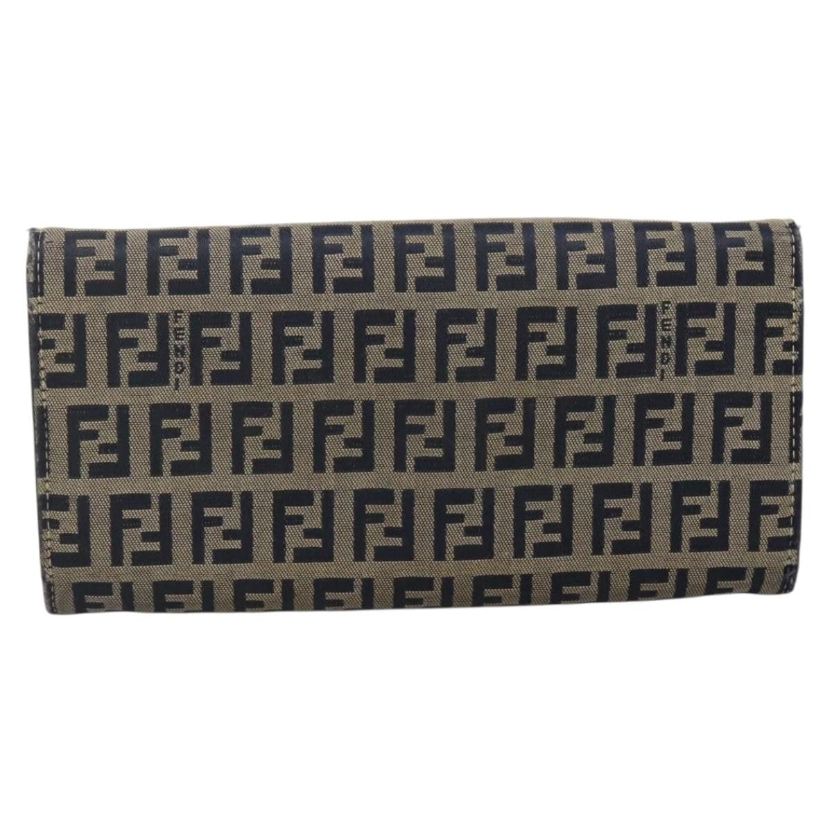 Fendi FF Continental Wallet Canvas, NAVY, CANVAS, Wallets