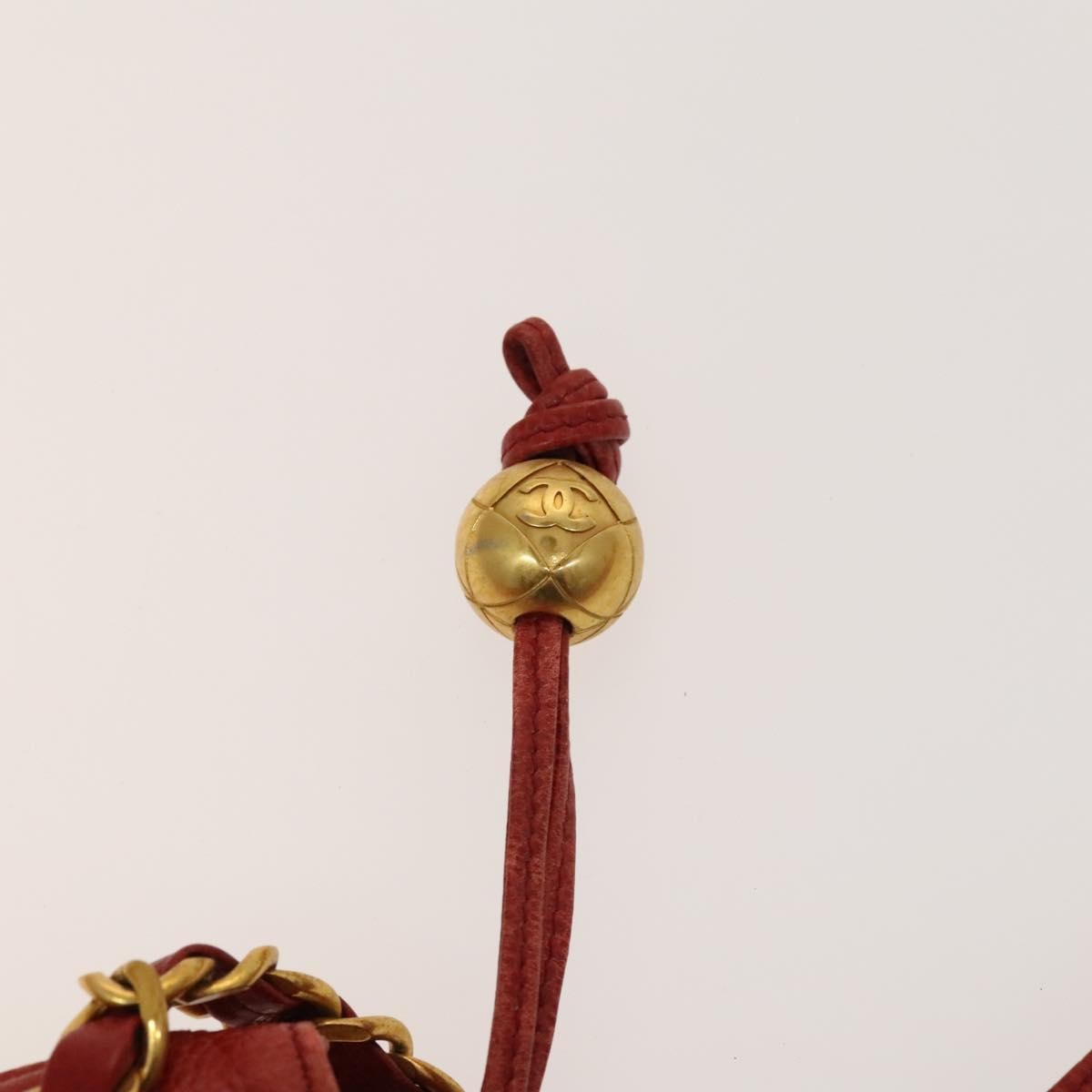 Chanel Triple CC Chain Shoulder Bag Caviar Leather, RED, LEATHER, Shoulder bag