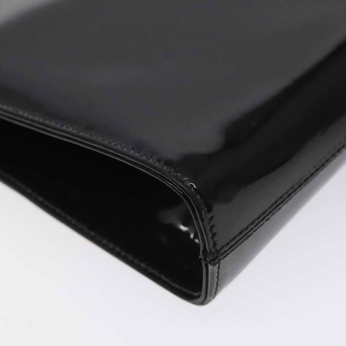 Salvatore Ferragamo Vintage Gancini Chain Shoulder Bag Leather, BLACK, PATENT_LEATHER, Shoulder bag