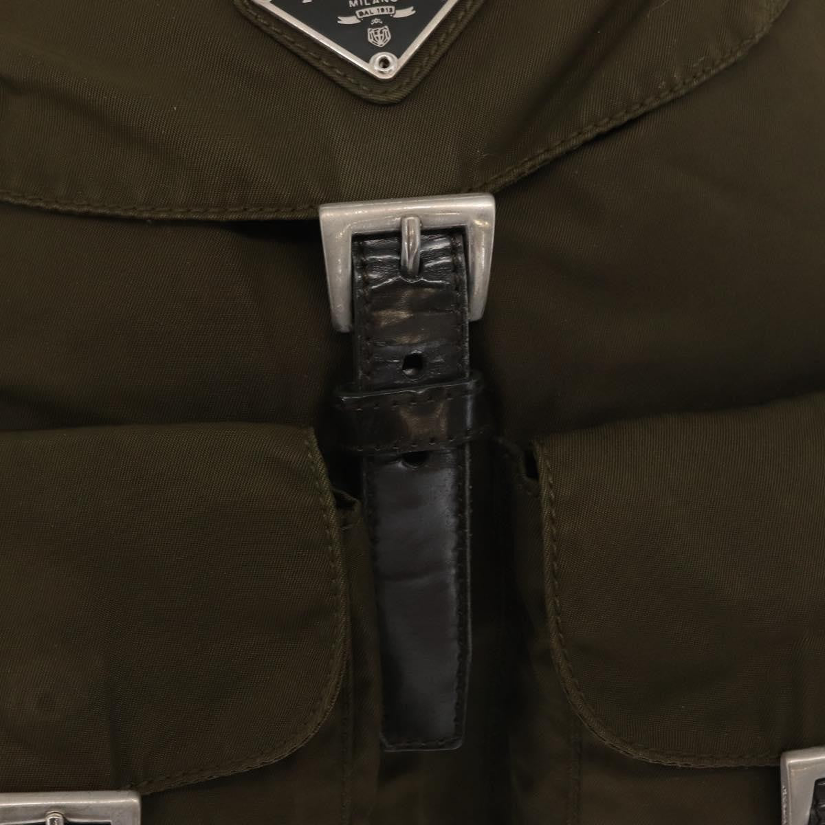 Prada Double Front Pocket Backpack Tessuto, KHAKI, NYLON, Backpack