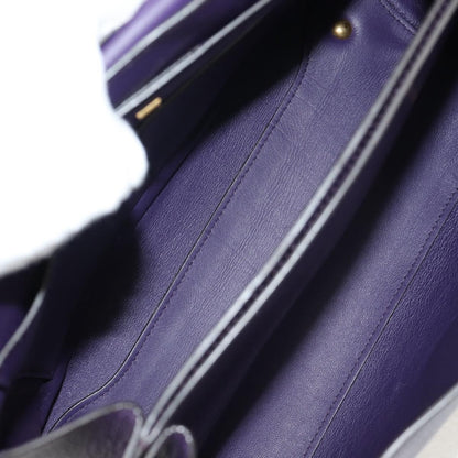 Salvatore Ferragamo Margot Satchel Leather, PURPLE, LEATHER, Handbag