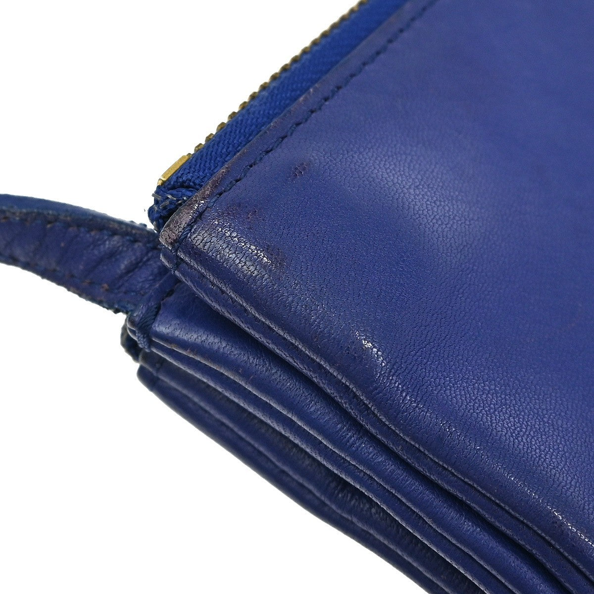 Celine Trio Crossbody Bag Leather, BLUE, LEATHER, Shoulder bag