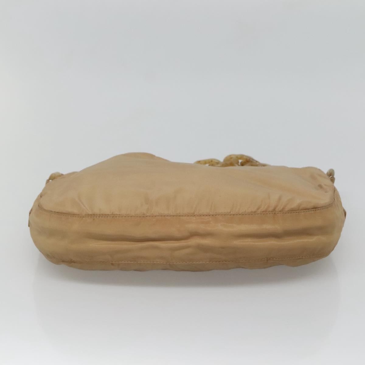 Prada Vintage Chain Shoulder Bag Tessuto, BEIGE, NYLON, Shoulder bag