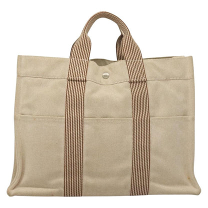 Hermes Fourre Tout Tote Toile, BEIGE, CANVAS, Tote bag