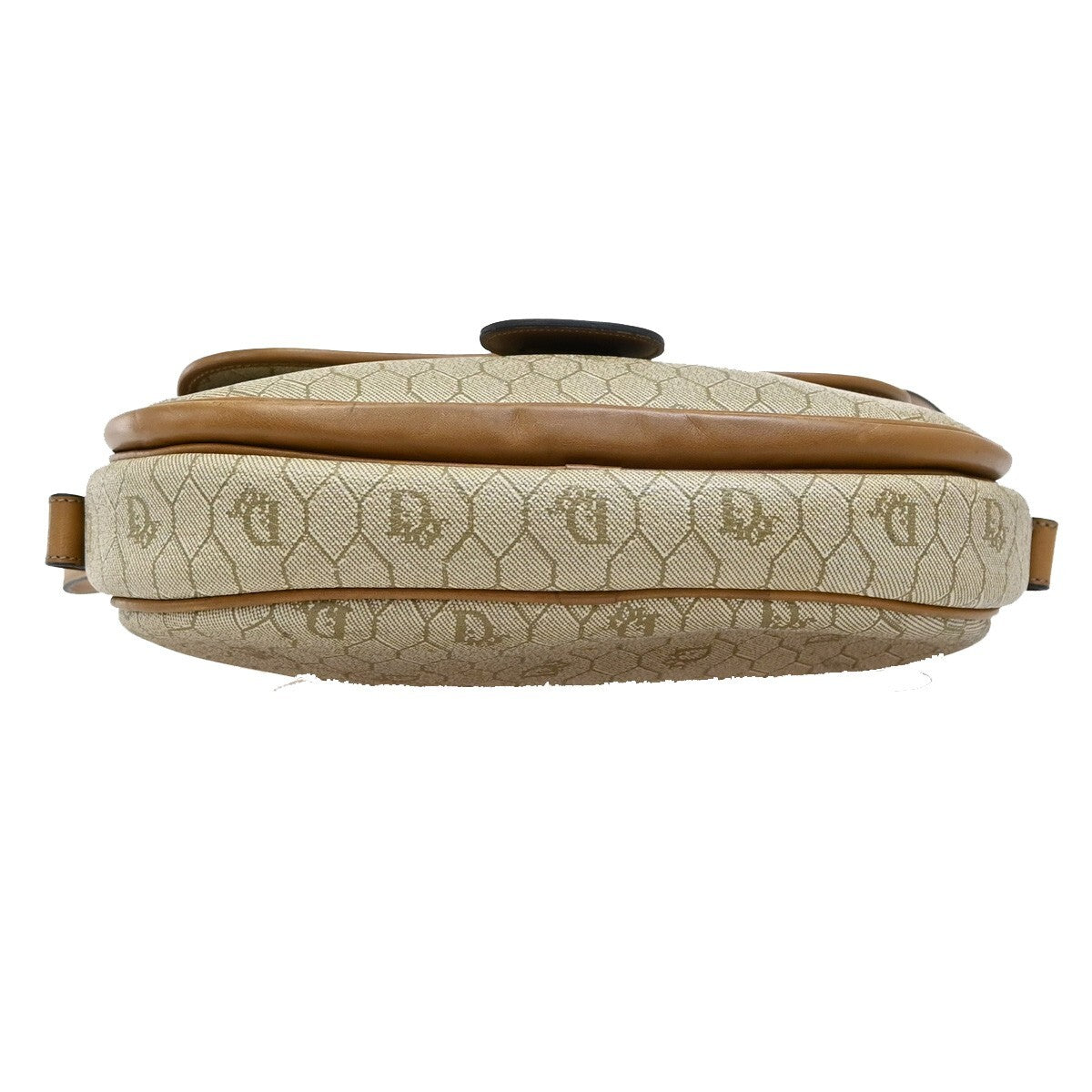 Christian Dior Vintage Honeycomb Flap Crossbody Bag Coated Canvas, BROWN, CANVAS, Crossbody bag