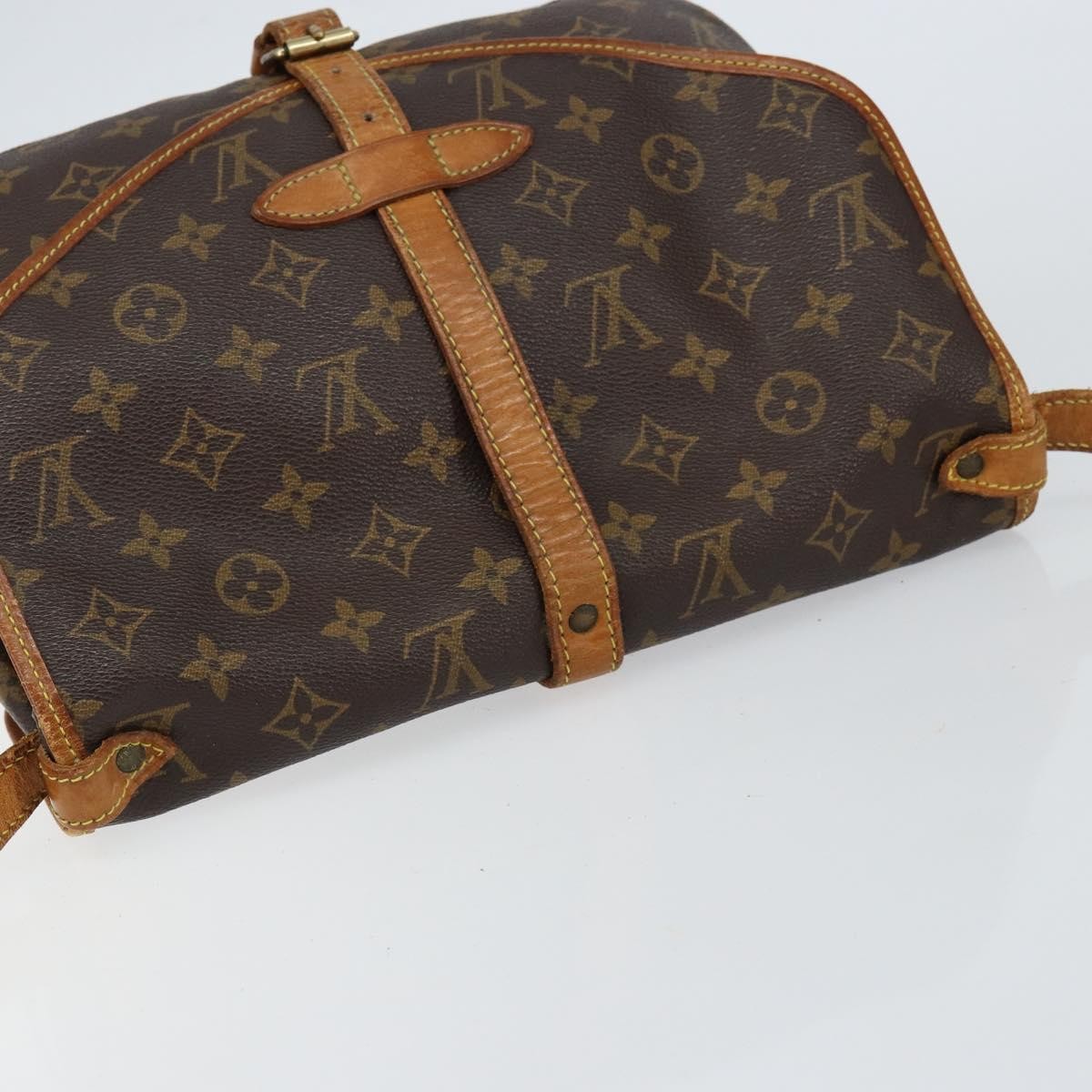 Louis Vuitton Saumur Handbag Monogram Canvas, BROWN, CANVAS, Shoulder bag