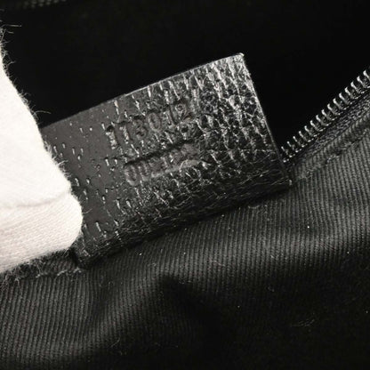 Gucci Vintage Curved Hobo GG Canvas with Leather, BLACK, CANVAS, Shoulder bag