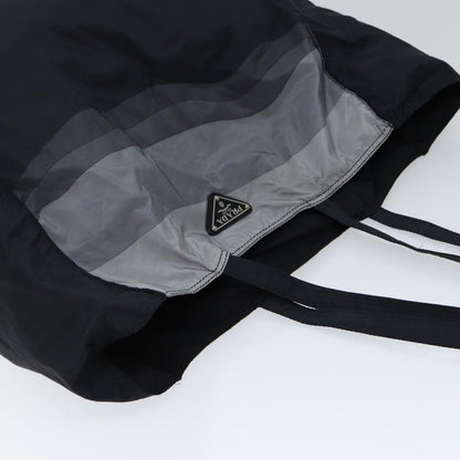Prada Side Pocket Tote Nylon, BLACK, NYLON, Tote bag