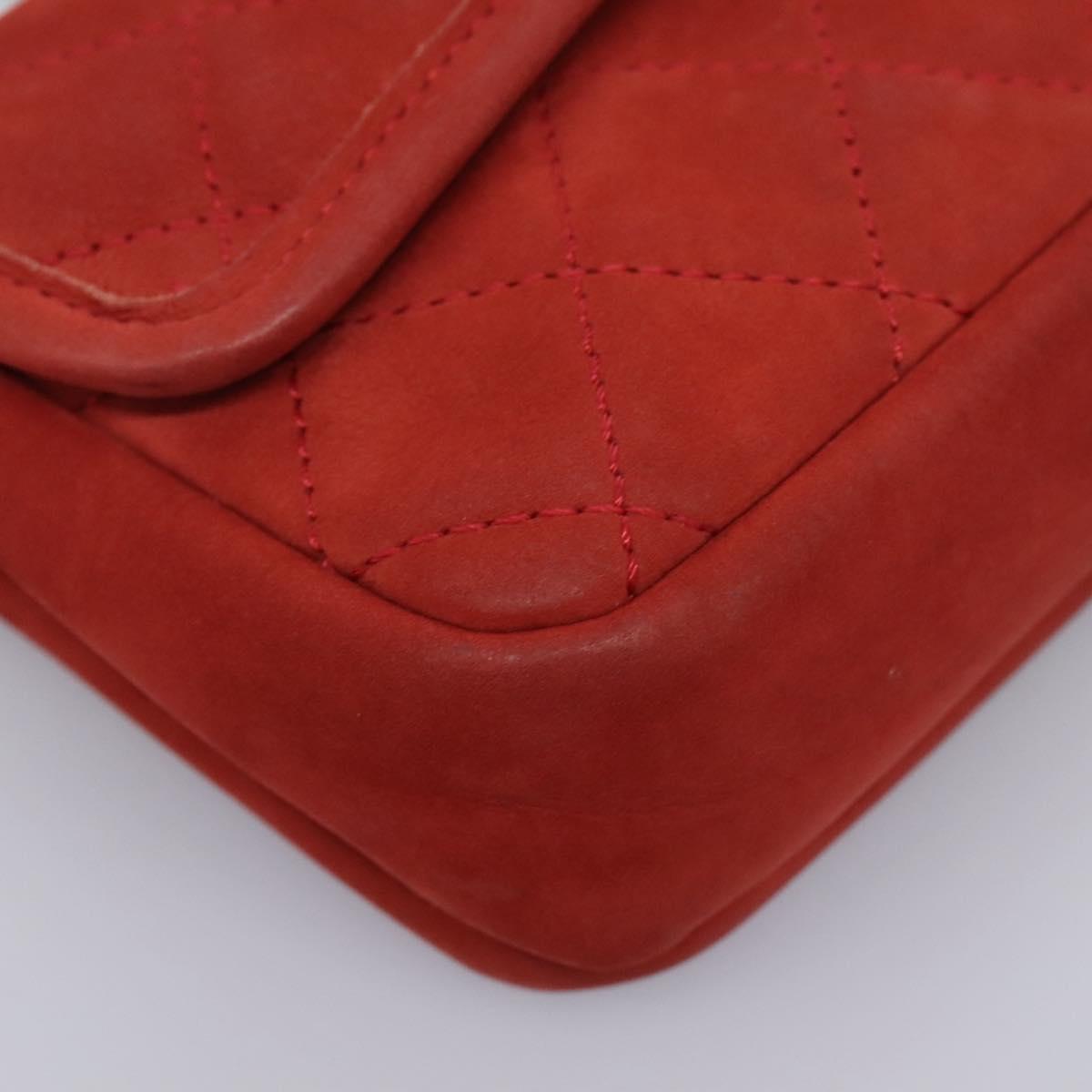 Chanel Natural Beauty Flap Bag Suede, RED, SUEDE, Shoulder bag