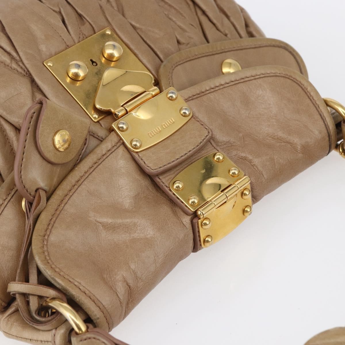Miu Miu Coffer Convertible Hobo Matelasse Leather, BEIGE, LEATHER, Handbag
