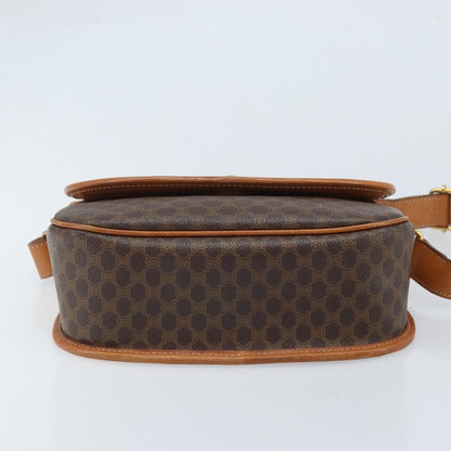 Celine Vintage Macadam Shoulder Bag Canvas and Leather, BROWN, CANVAS, Shoulder bag