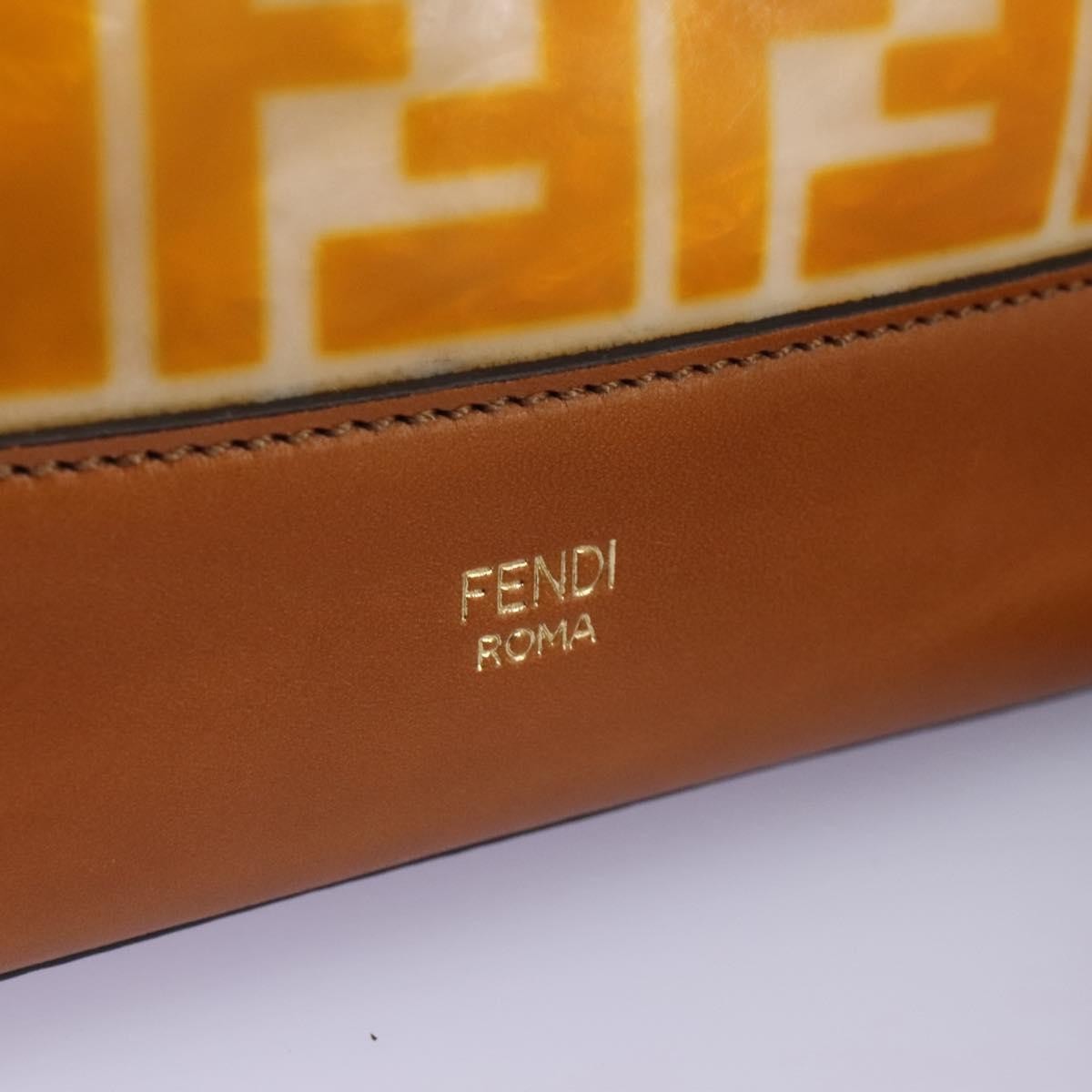 Fendi FF Logo Mon Tresor Bucket Bag Canvas, ORANGE, CANVAS, Shoulder bag