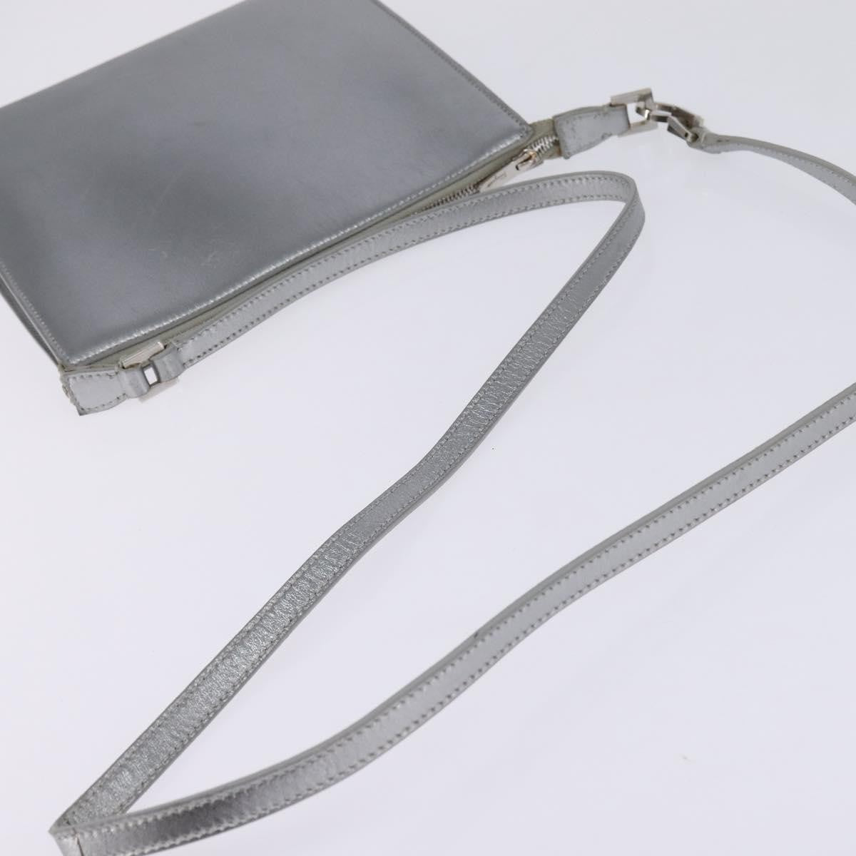 Salvatore Ferragamo Gancini Shoulder Bag Leather, SILVER, LEATHER, Shoulder bag