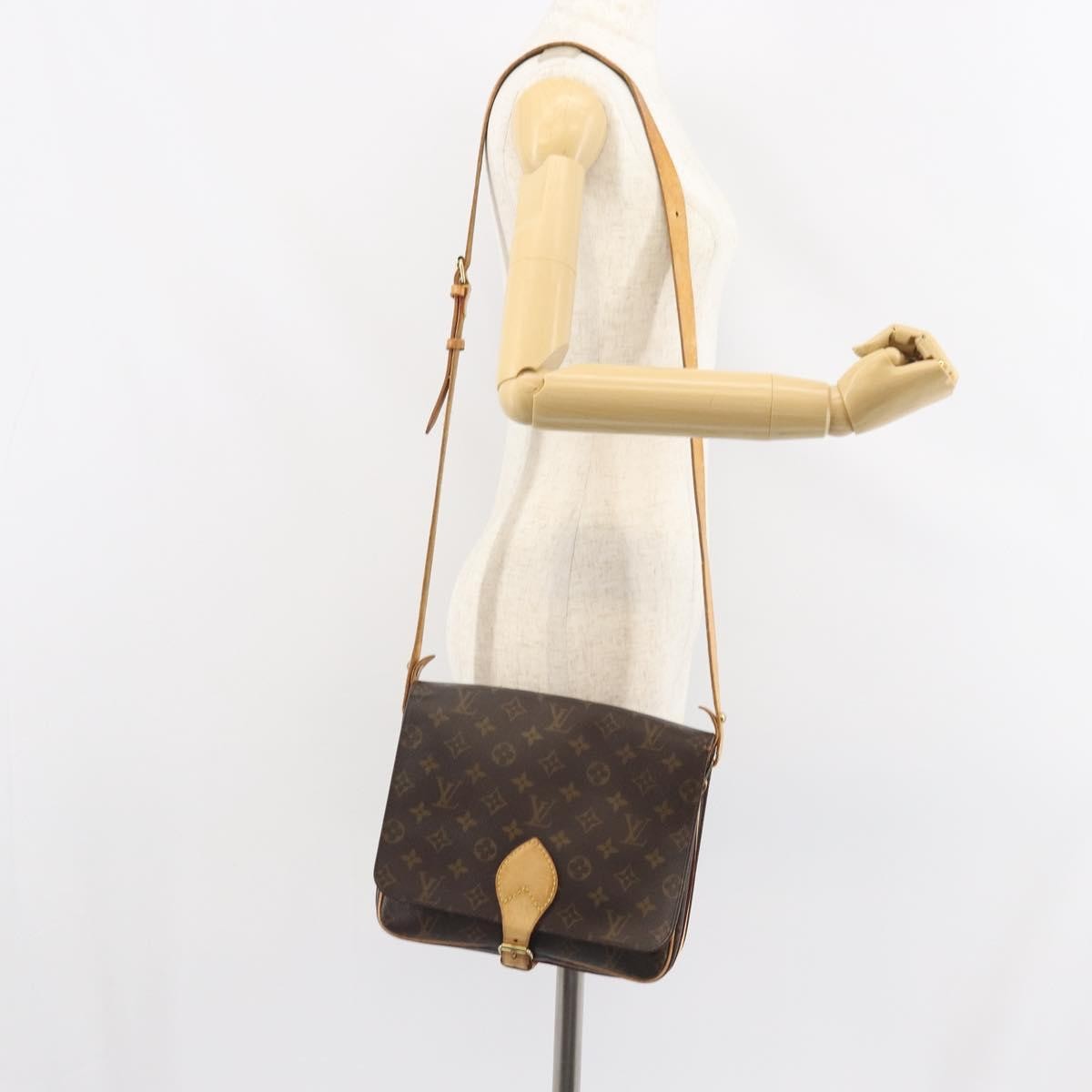 Louis Vuitton Cartouchiere Handbag Monogram Canvas, BROWN, CANVAS, Shoulder bag