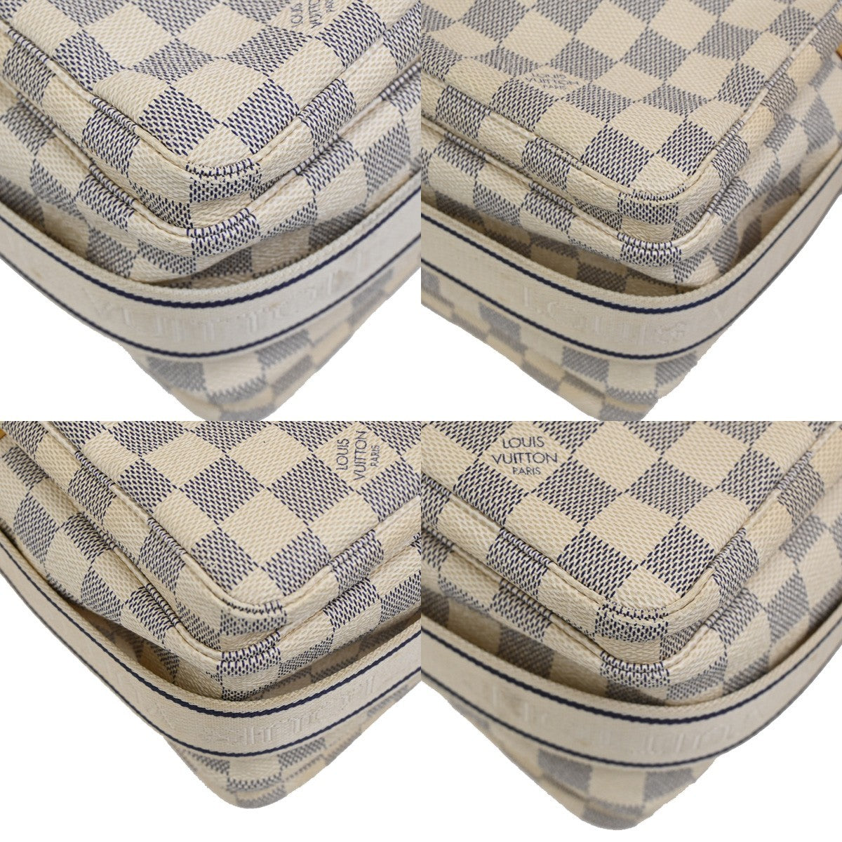Louis Vuitton Naviglio Handbag Damier, WHITE, CANVAS, Shoulder bag