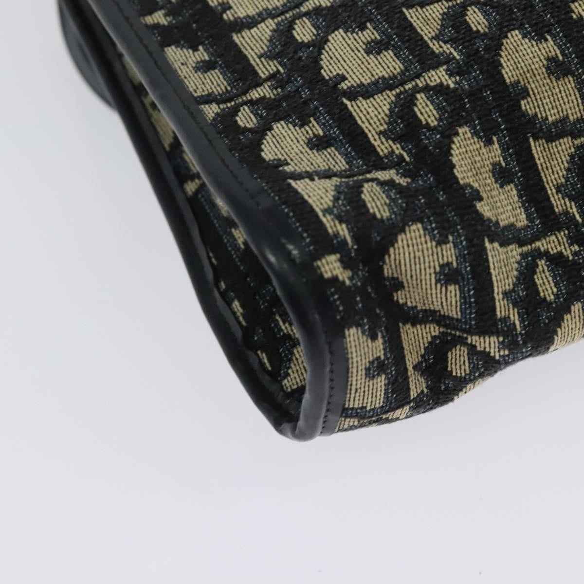 Christian Dior Vintage Trotter Shoulder Bag Canvas, NAVY, CANVAS, Shoulder bag