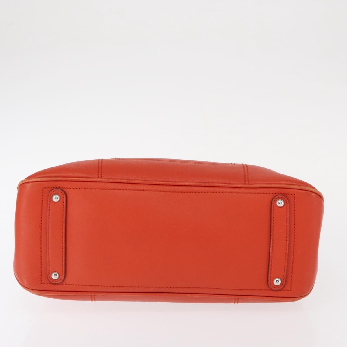 Salvatore Ferragamo Gancini handbag Leather, ORANGE, LEATHER, Handbag