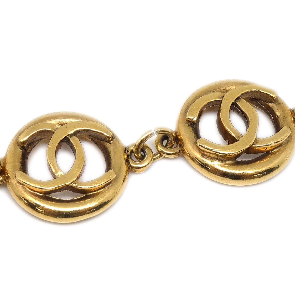 Chanel CC Cutout Round Bracelet Metal, GOLD, GOLD_PLATED, Bracelet